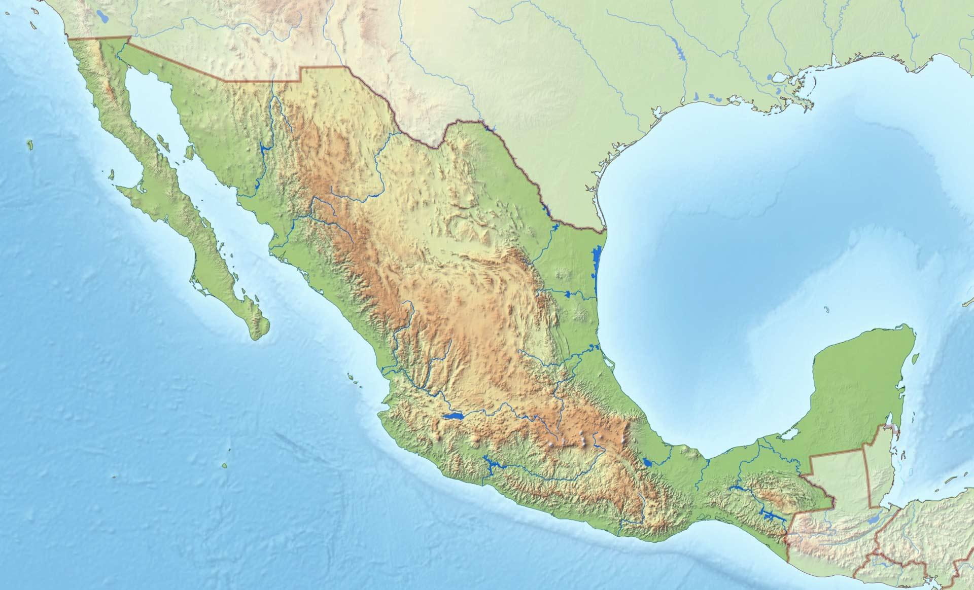 Mexican Physical Map