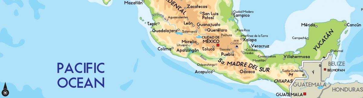 South of Mexico map