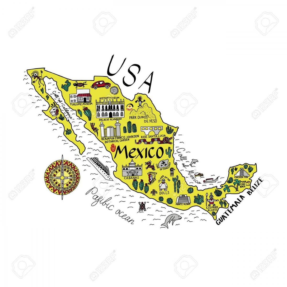 Mexico tourist attractions map