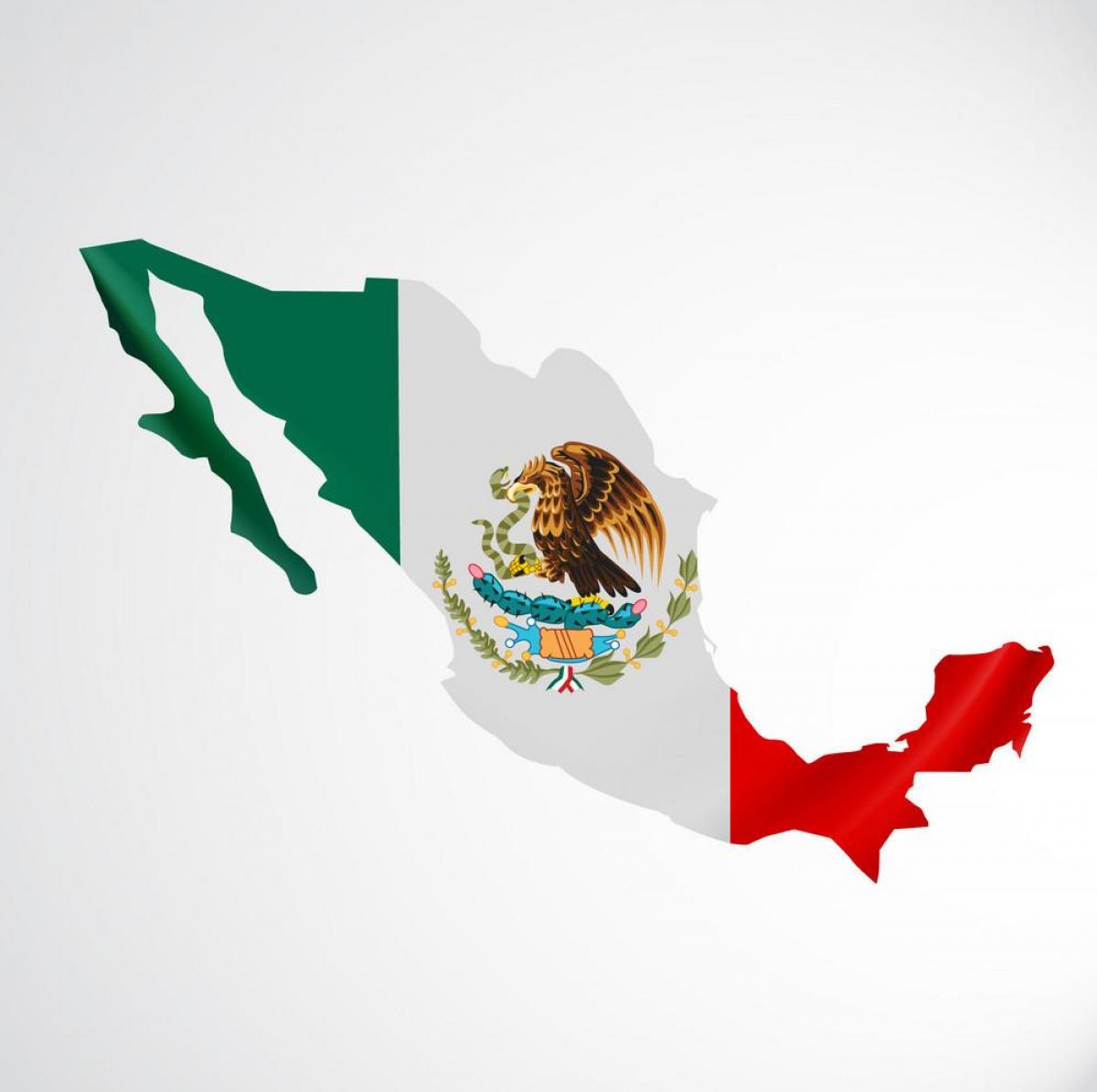 Map of Mexico flag