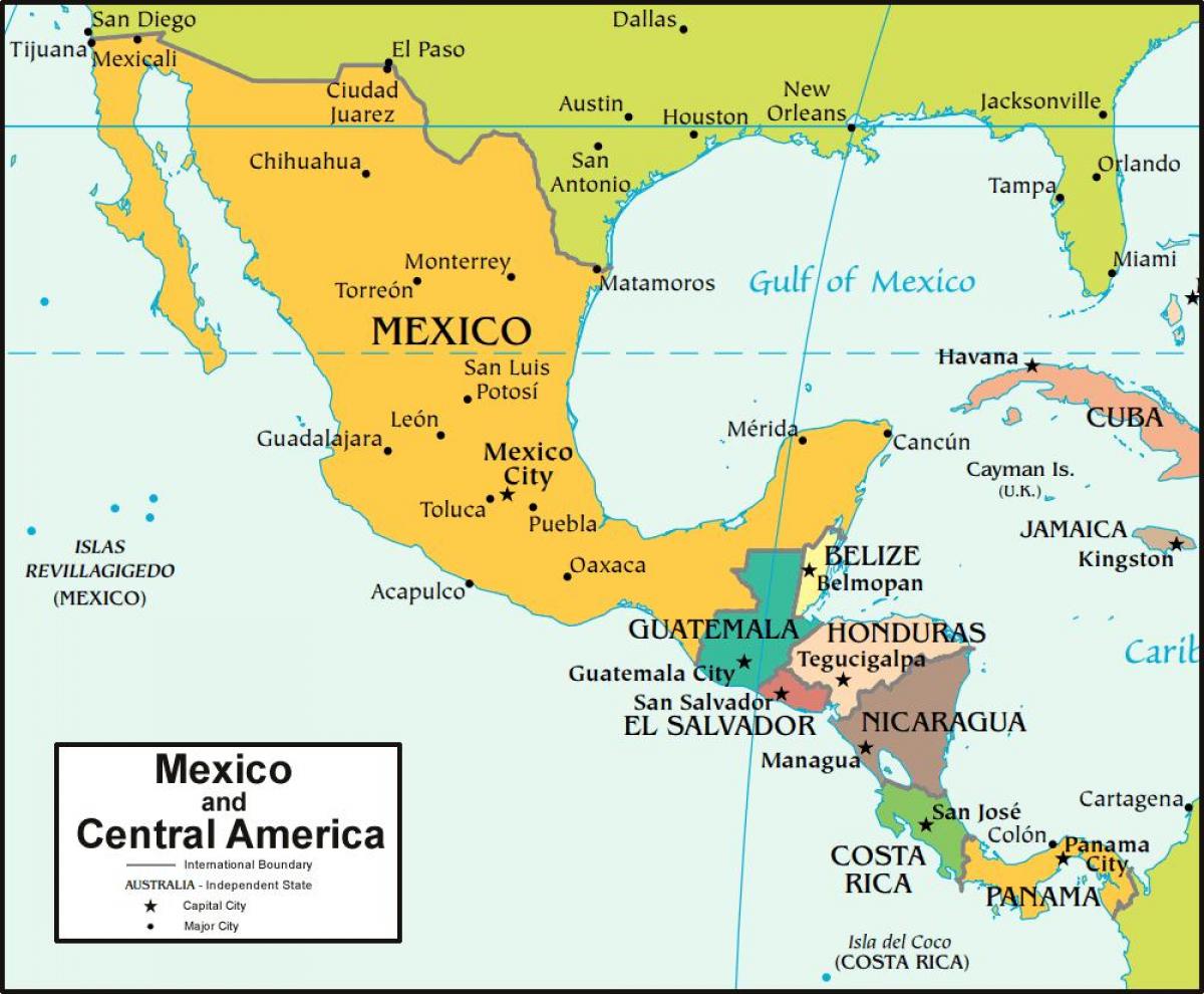 Mexico on a map