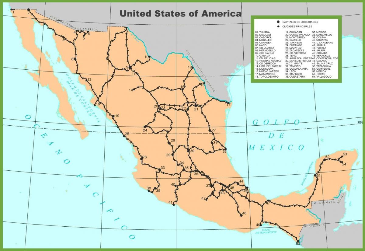 Mexico train lines map