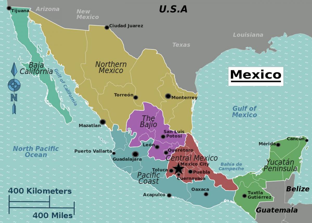 Mexico areas map