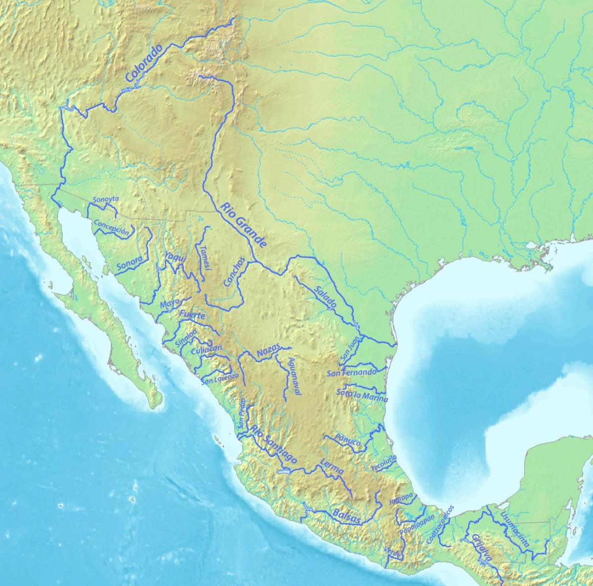 Rivers in Mexico map